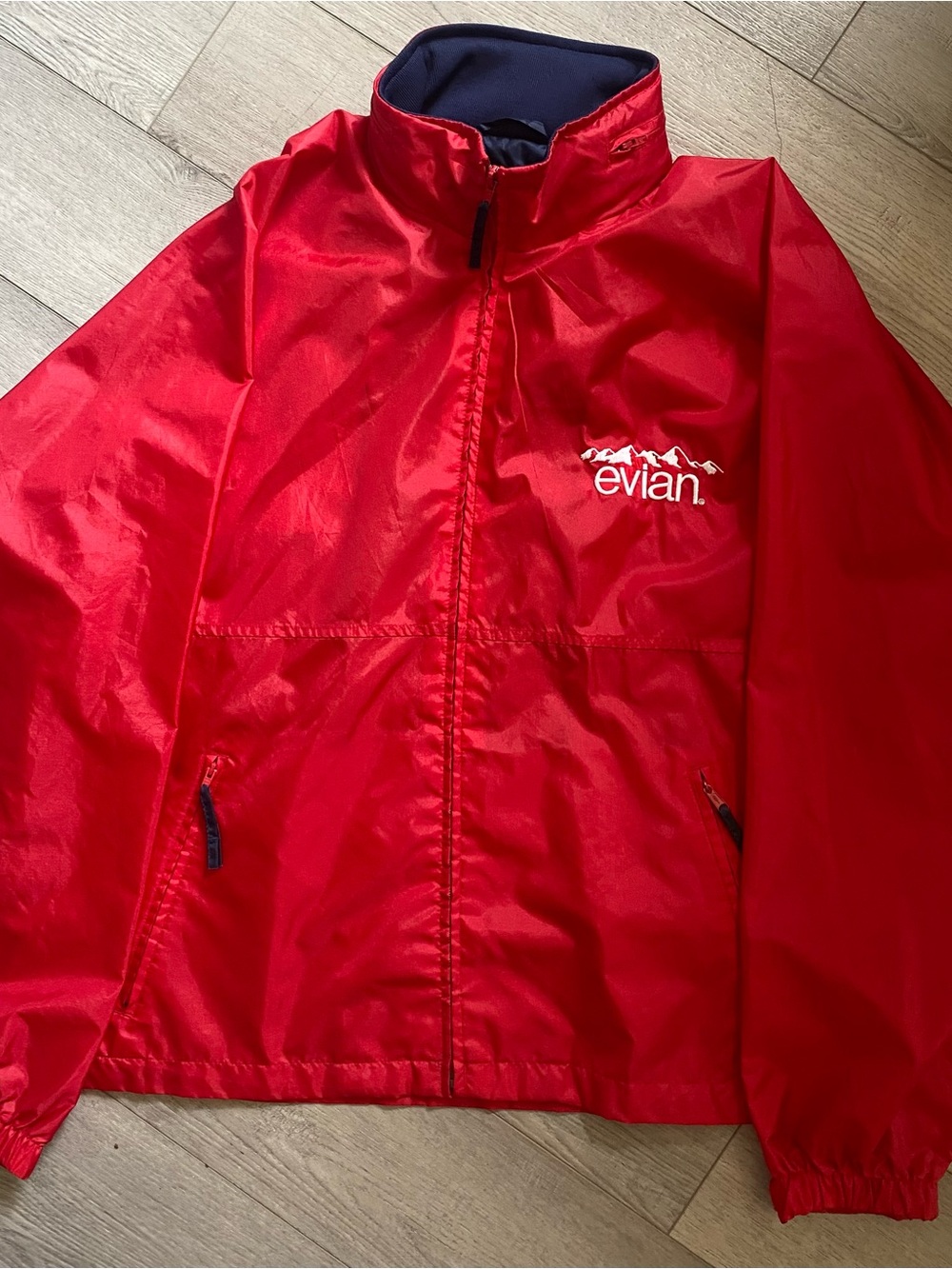 Vintage Evian Windbreaker Astro Sportswear Packable Hood Jacket